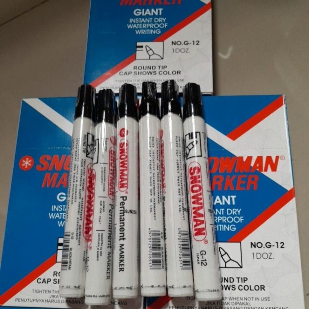 Snowman G12 Hitam Spidol